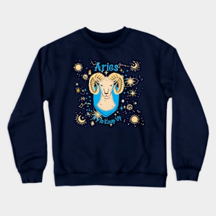 Aries ram zodiac astrology birthday sun sign boho retro Crewneck Sweatshirt